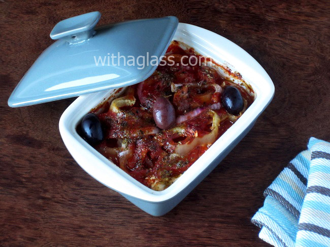 Bouyourdi (Greek Baked Feta with Tomatoes and Peppers