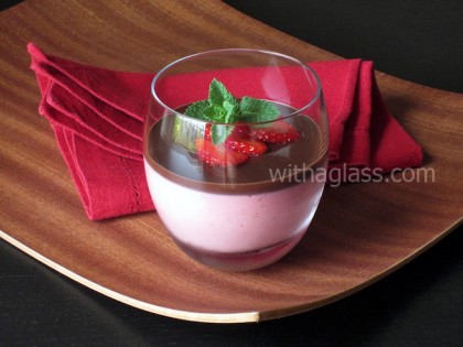 Yogurt Strawberry Mousse with Chocolate Ganache